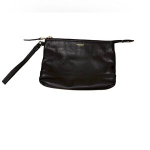 KNOMO London Bond Black Leather Wristlet Clutch